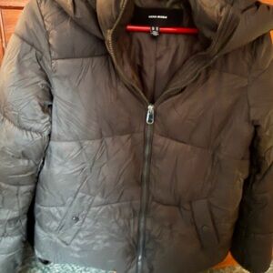 Vero Moda Women's Dark Green Quilted Puffer Jacket with Hood